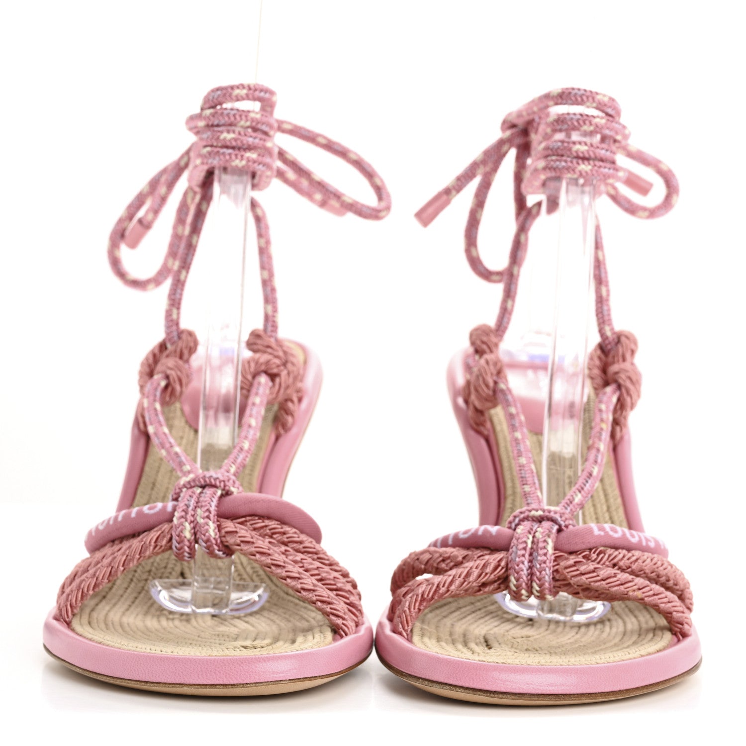Louis Vuitton Fabric Maia Rope Wedge Sandal 41 Rose Clair 2 of 9