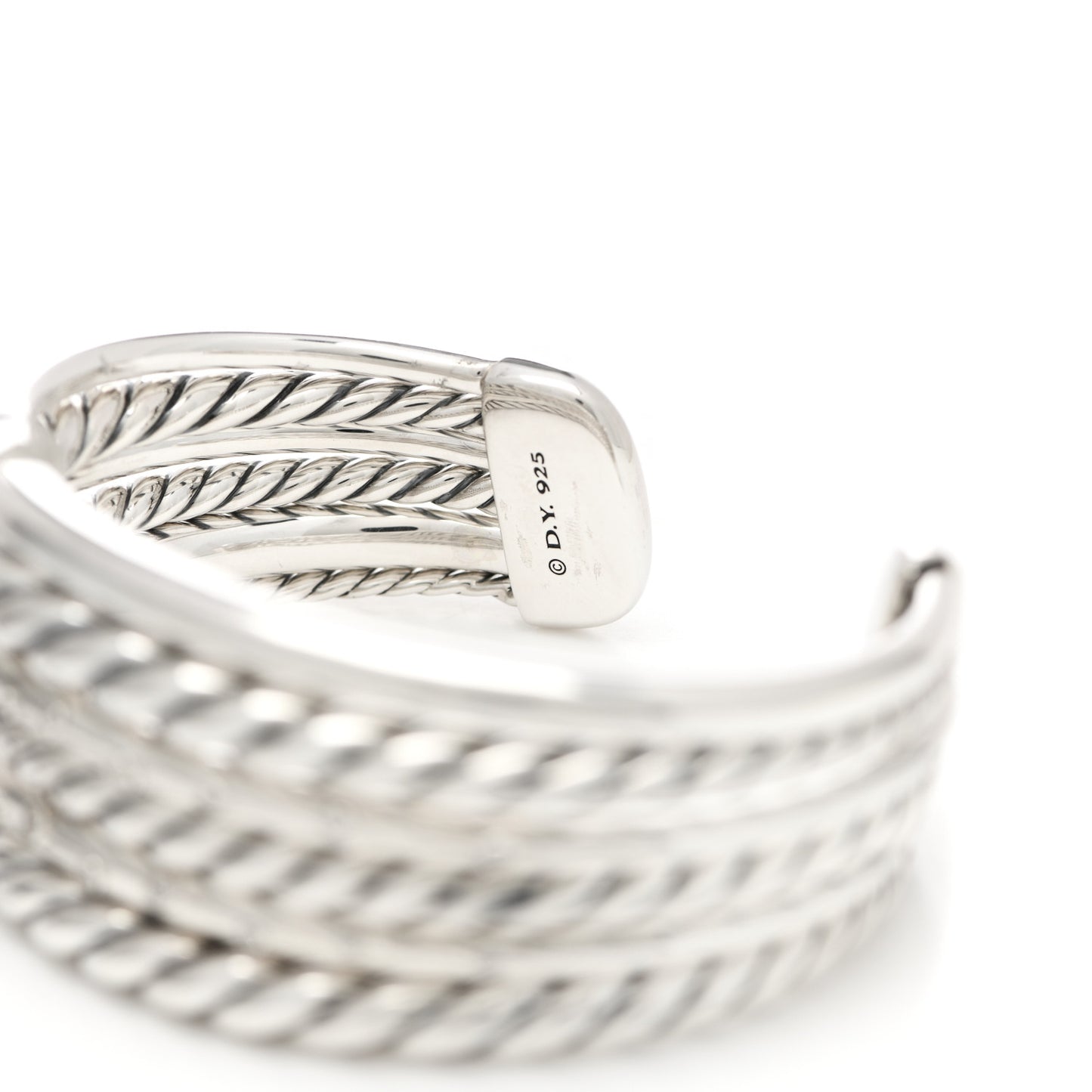 Sterling Silver Diamond 29mm Pure Form Cuff Bracelet