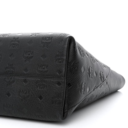 MCM Calfskin Ottomar Monogram Medium Klara Shopper Tote Black 10 of 10
