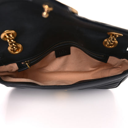 Gucci Calfskin Matelasse Small GG Marmont Shoulder Bag Black 7 of 14