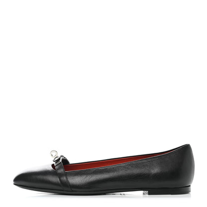 Hermes Goatskin Bilbao Ballerina Flats 40 Black 1 of 9