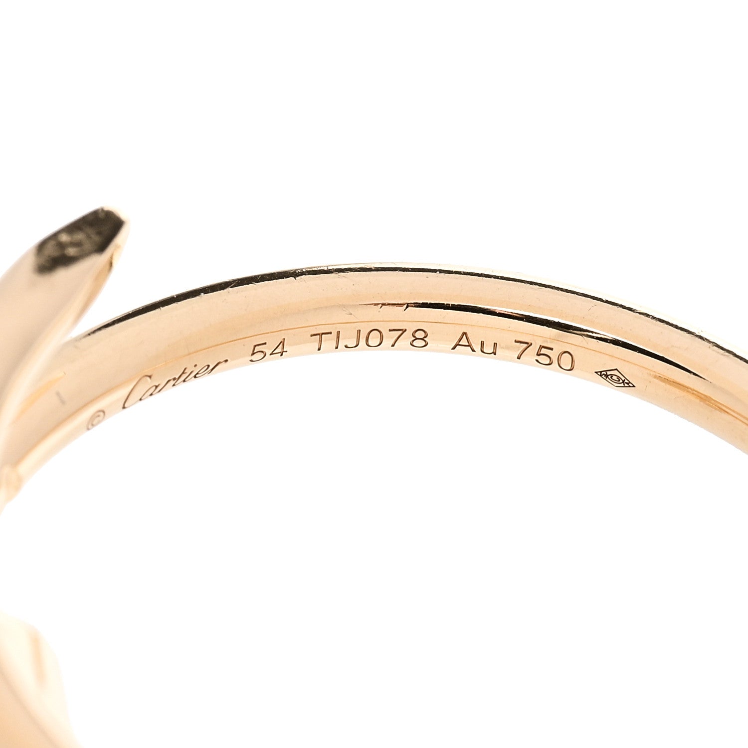 Cartier 18K Yellow Gold Small Juste Un Clou Ring 54 6.75 4 of 5