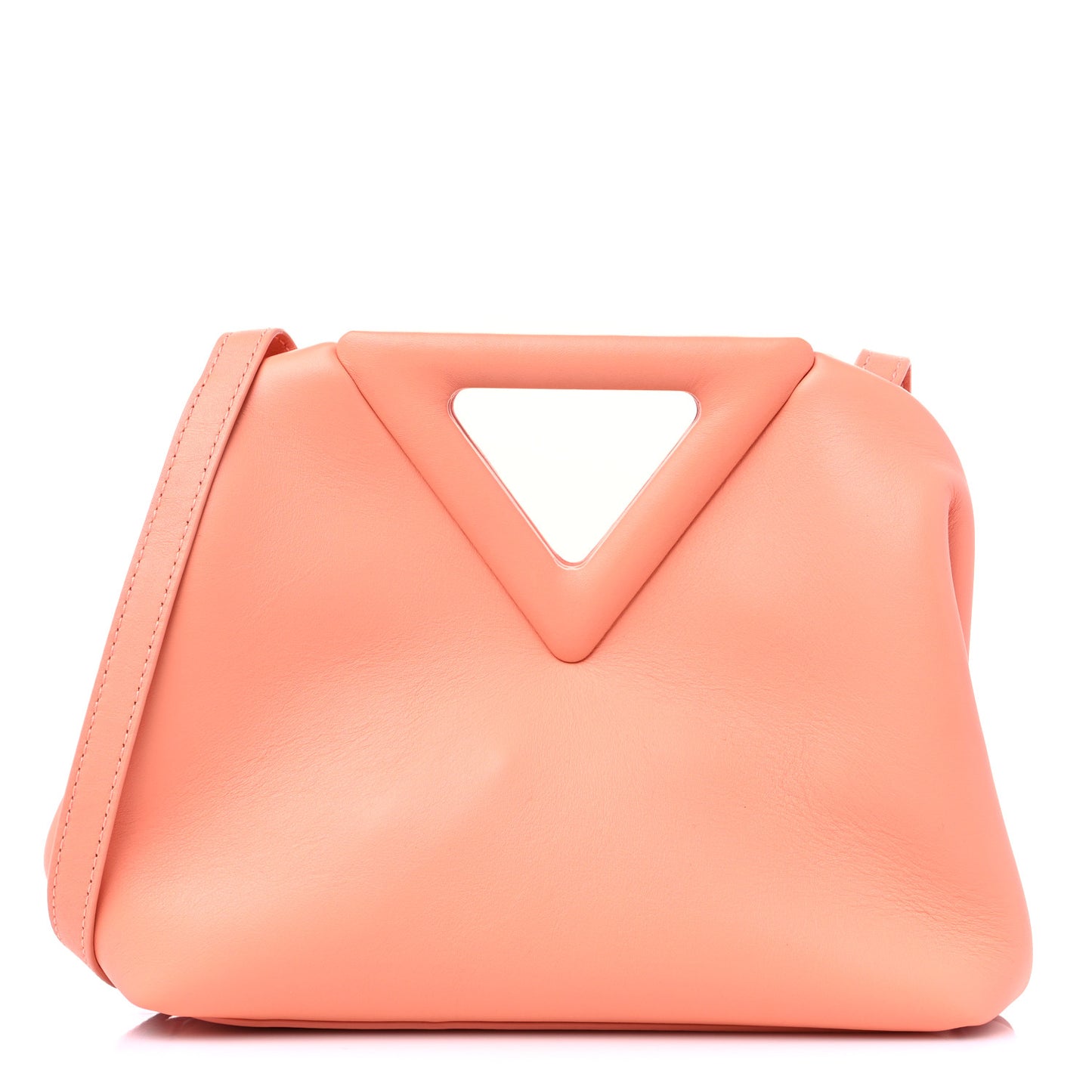 Calfskin Small The Point Triangle Bag Peachy