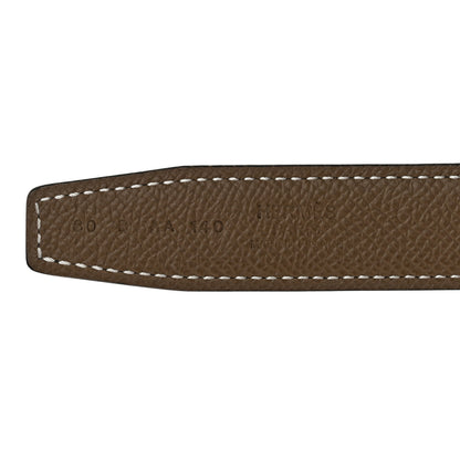 Hermes Swift Epsom 24mm H Cursives Belt 75 30 Black Etoupe 7 of 10