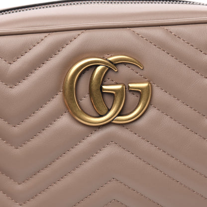 Gucci Calfskin Matelasse Small GG Marmont Chain Shoulder Bag Porcelain Rose 10 of 11