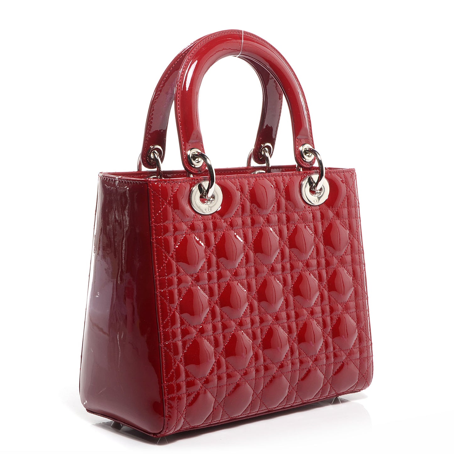 Patent Cannage Medium Lady Dior Red