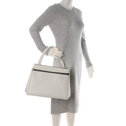 Celine Grained Calfskin Medium Edge Shoulder Bag White 2 of 8