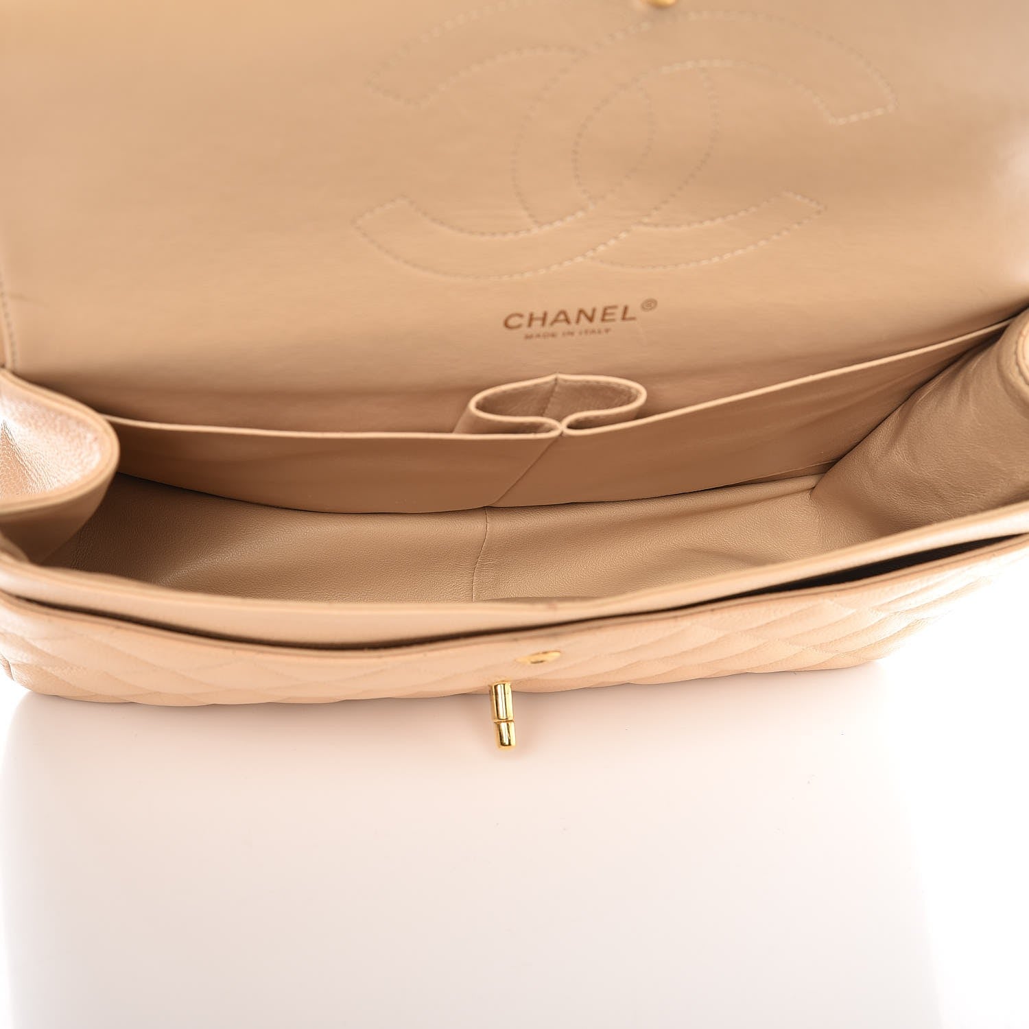 Chanel Caviar Quilted Jumbo Double Flap Beige 6 of 10