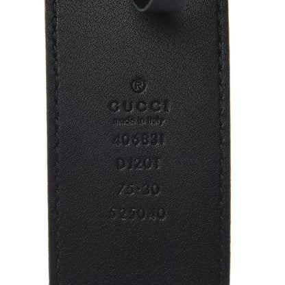 Gucci Textured Calfskin Double G 40mm Belt 75 30 Black 4 of 7
