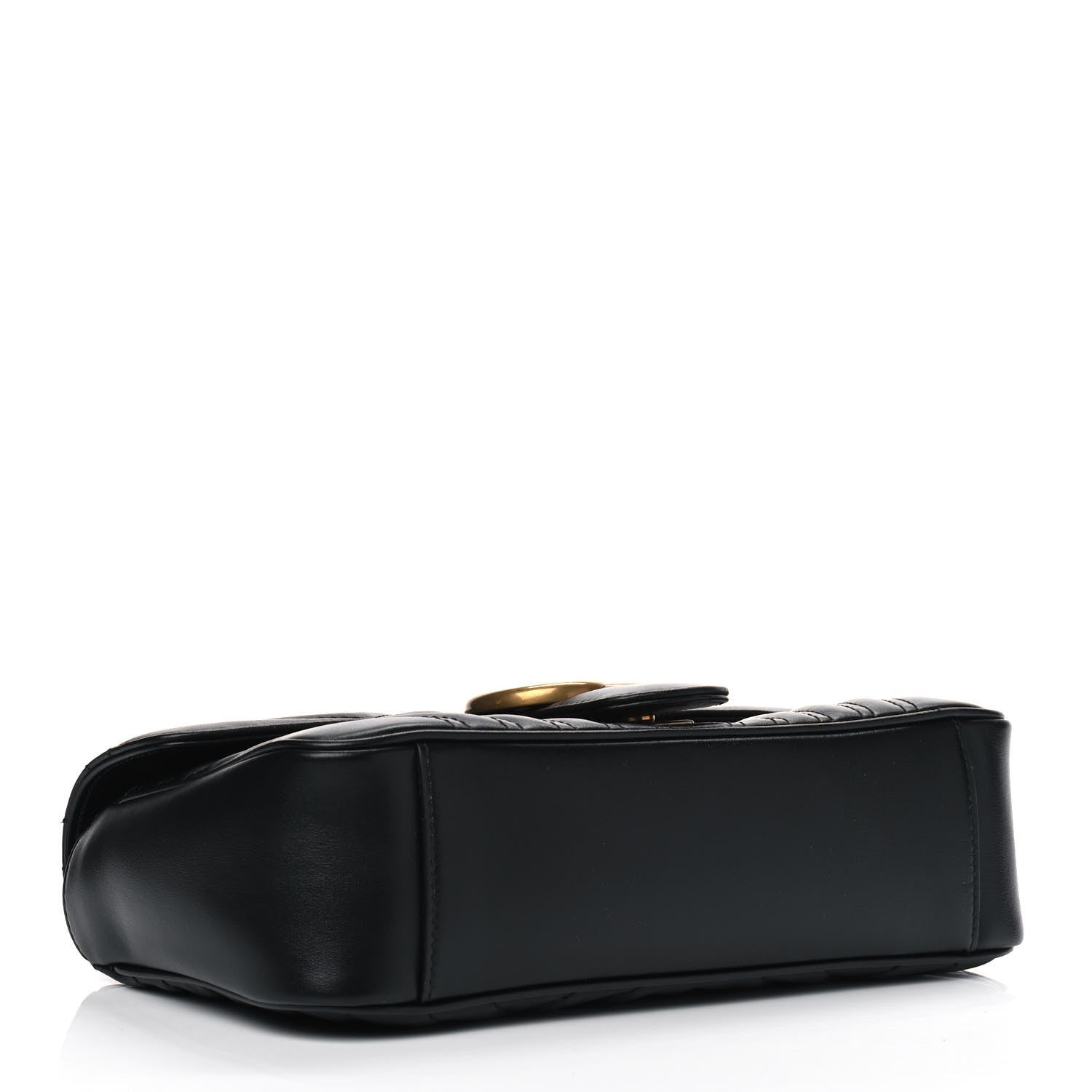 Gucci Calfskin Matelasse Small GG Marmont Shoulder Bag Black 3 of 5
