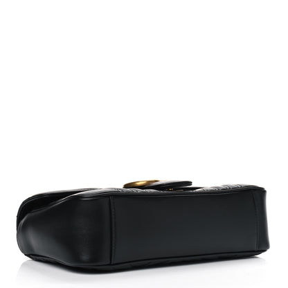 Gucci Calfskin Matelasse Small GG Marmont Shoulder Bag Black 3 of 5