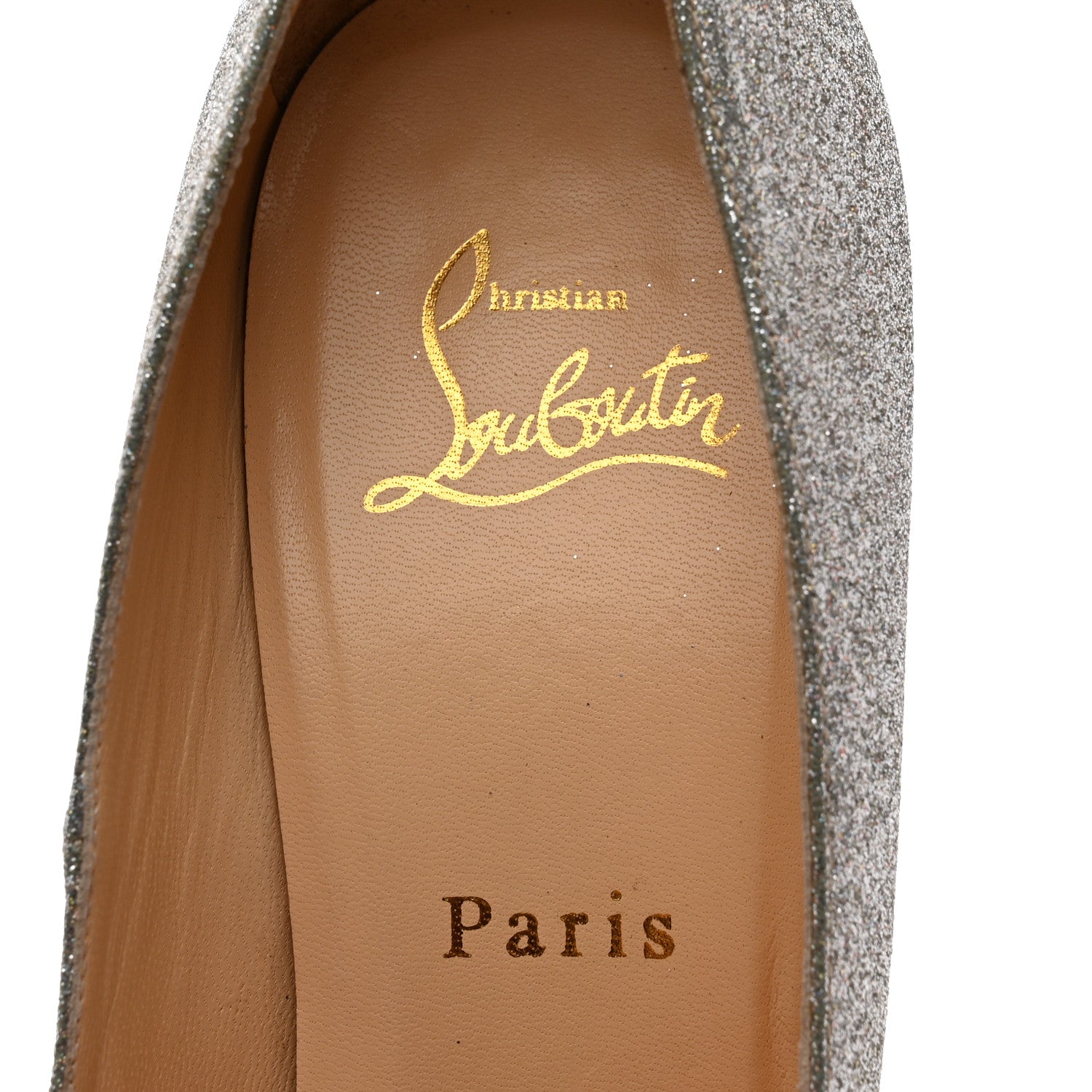Christian Louboutin Glitter Elisa 100 Pumps 38 Silver 6 of 8
