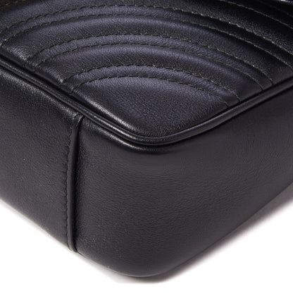 Gucci Calfskin Matelasse Mini GG Marmont Shoulder Bag Black 4 of 9