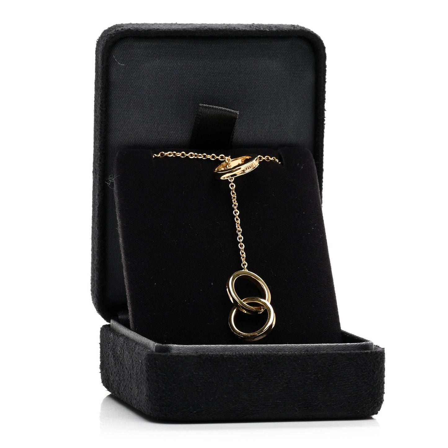 18K Yellow Gold 1837 Interlocking Circles Lariat Necklace