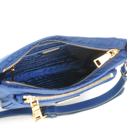 Prada Tessuto Nylon Saffiano Crossbody Bag Bleuette 5 of 9