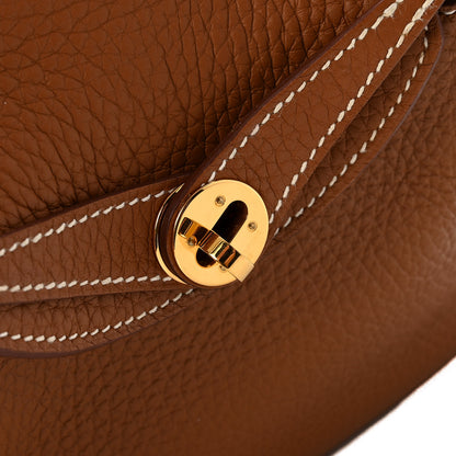 Hermes Taurillon Clemence Mini Lindy 20 Gold 11 of 13