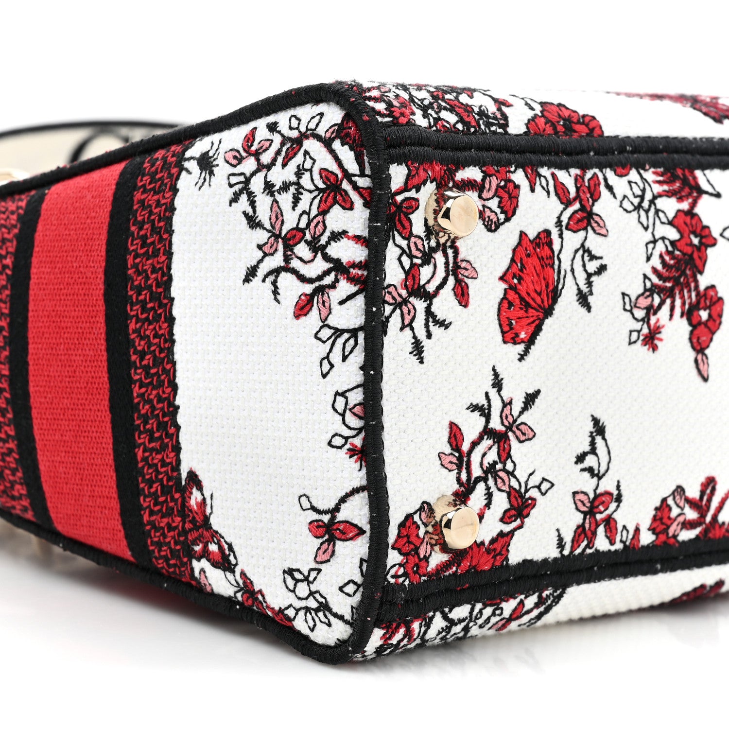 Christian Dior Canvas Le Coeur En Fleurs Embroidered Medium Lady D-Lite White Multicolor 8 of 8