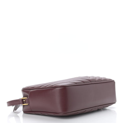 Saint Laurent Calfskin Matelasse Monogram Lou Camera Bag Dark Legion Red 4 of 10