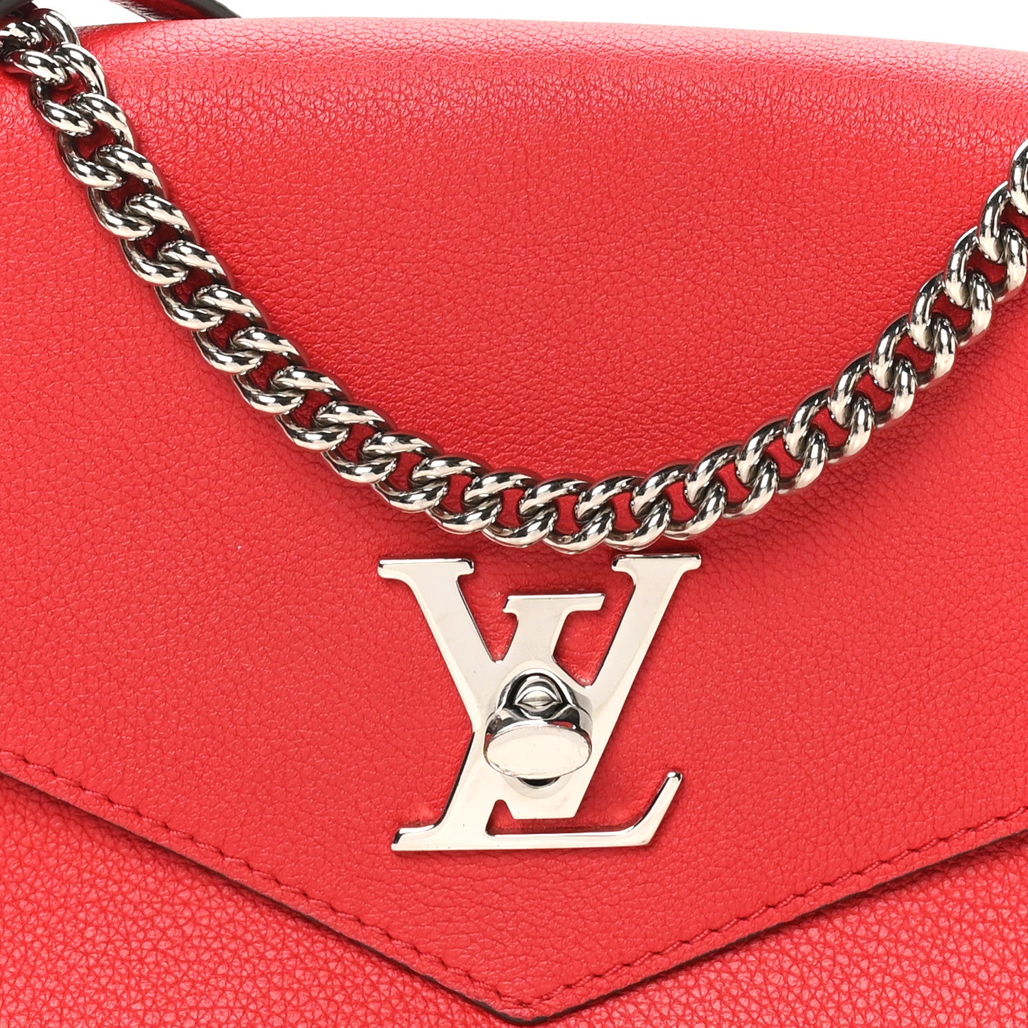 Louis Vuitton Soft Calfskin Mylockme Chain Bag BB Rubis 7 of 9