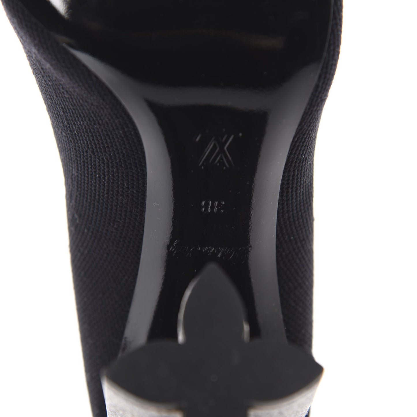 Monogram Stretch Fabric Silhouette Ankle Boots 38 Black