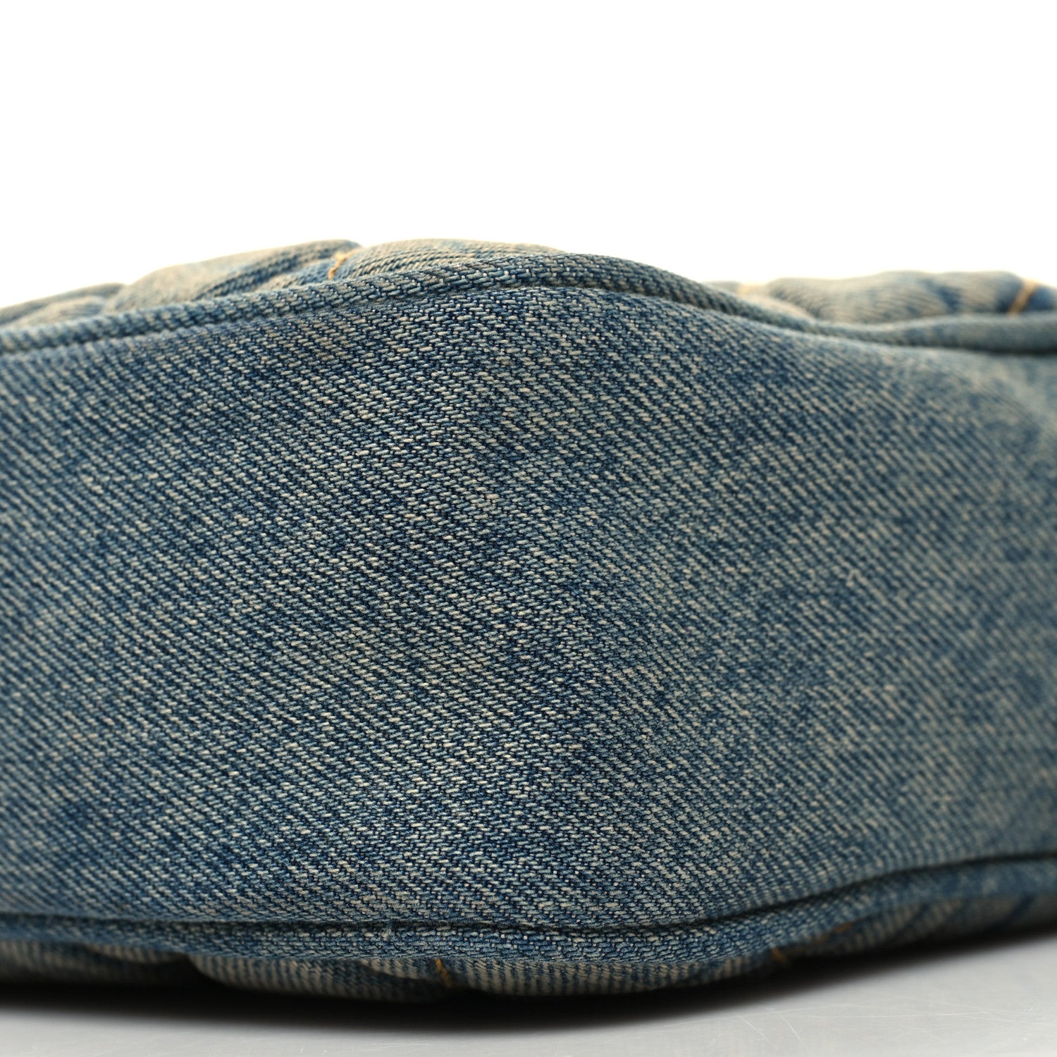 Saint Laurent Denim Matelasse Quilted Summer Embroidered Classic Monogram Camera Bag Blue 10 of 11