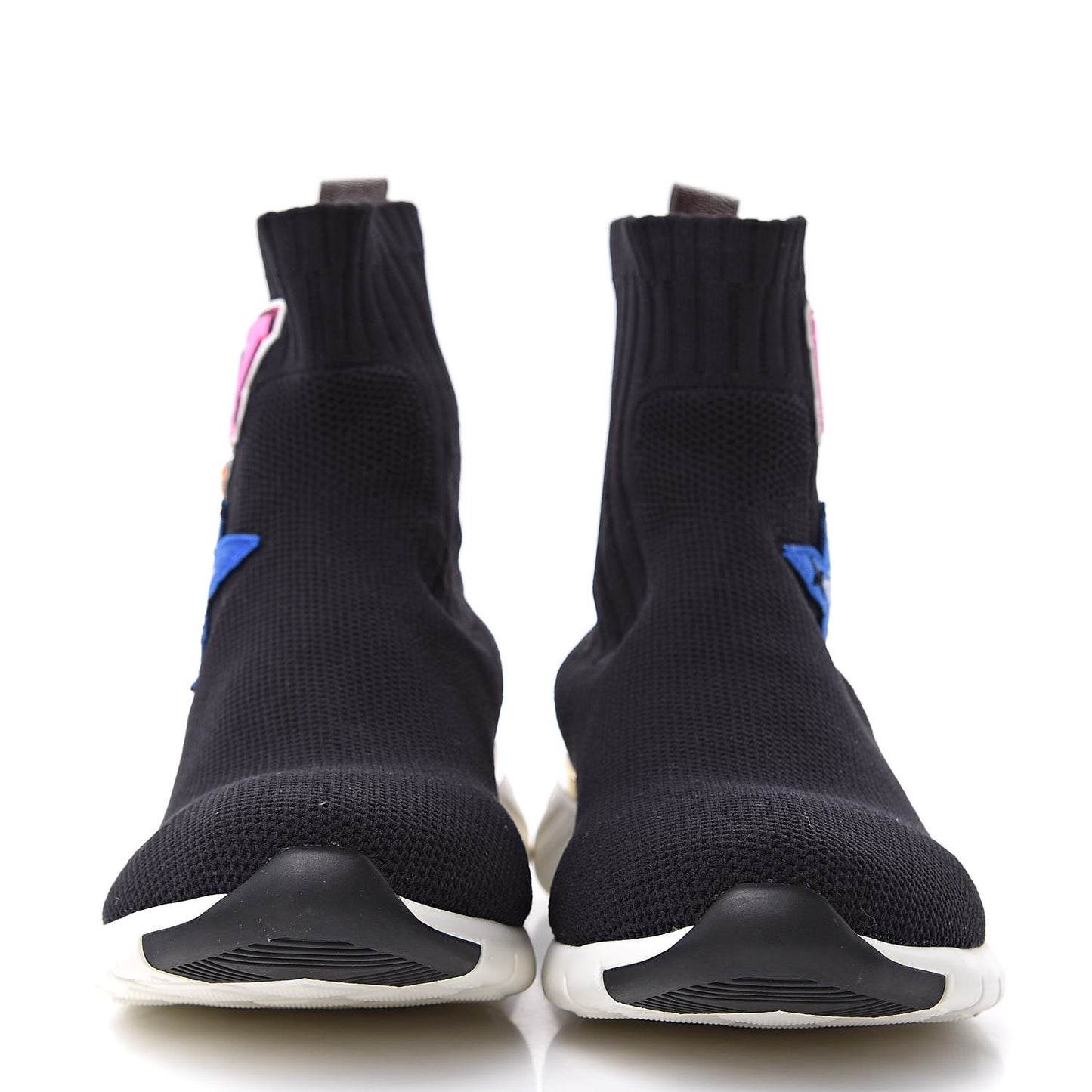 Stretch Fabric LV Black Heart Sock Sneaker 40 Black
