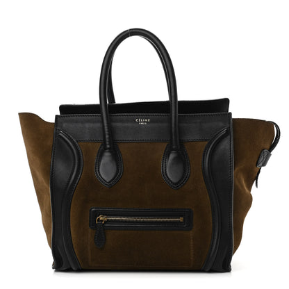 Celine Suede Smooth Calfskin Mini Luggage Olive 1 of 13