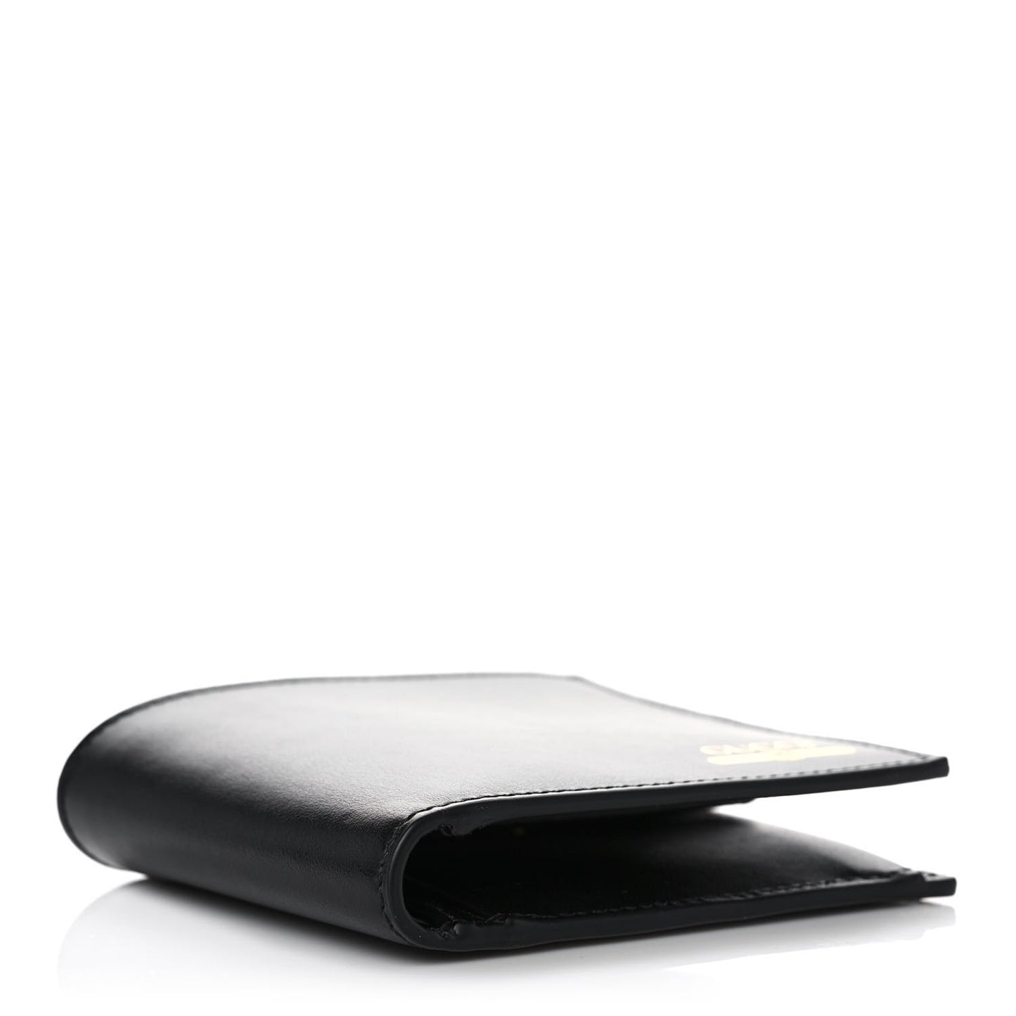 Plutone Calfskin Logo Bi-Fold Wallet Black
