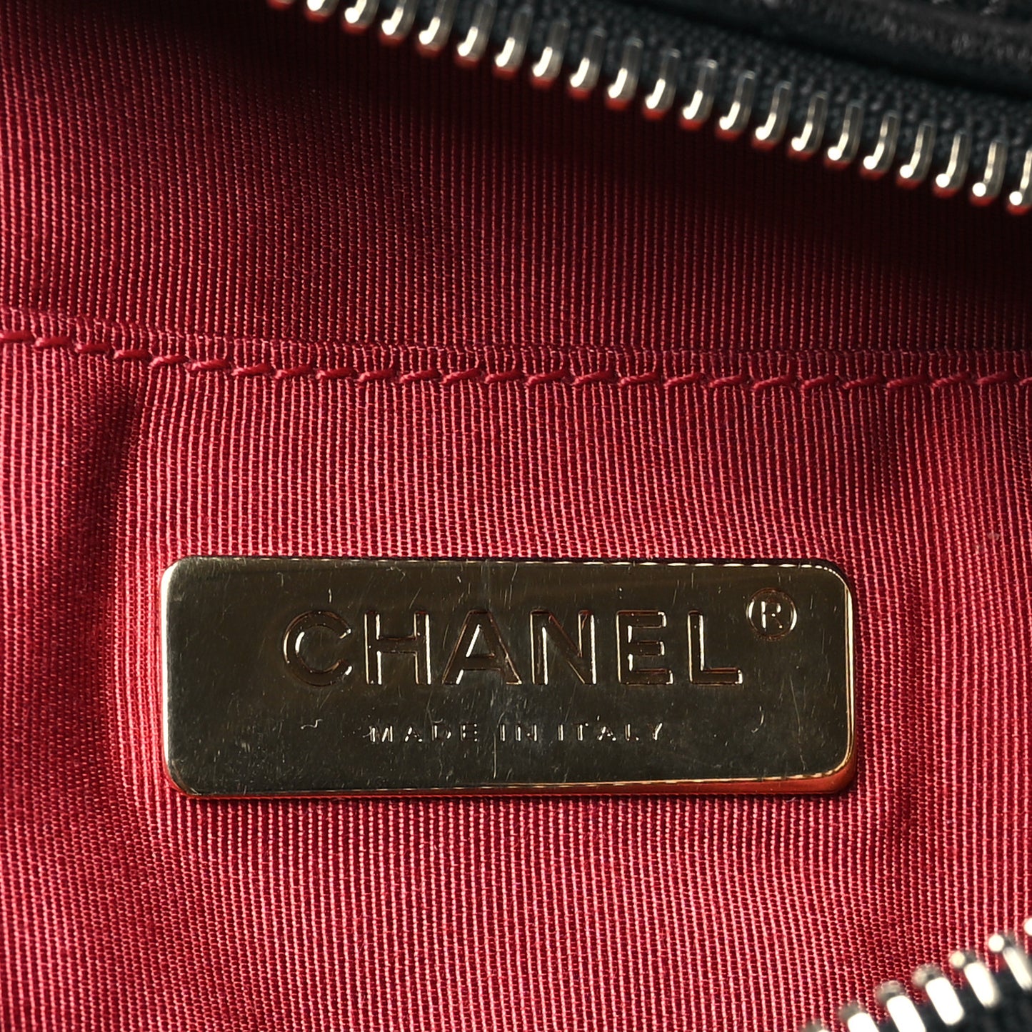 Lambskin Quilted Linked In Waist Bag Black