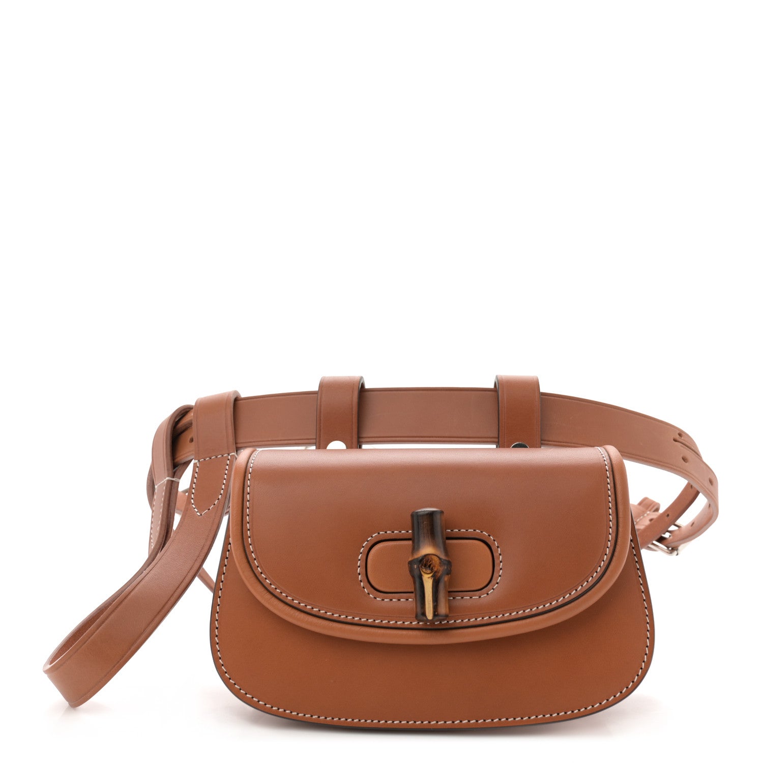 Gucci Calfskin Bamboo Mini 1947 Belt Bag 75 30 Brown 1 of 10