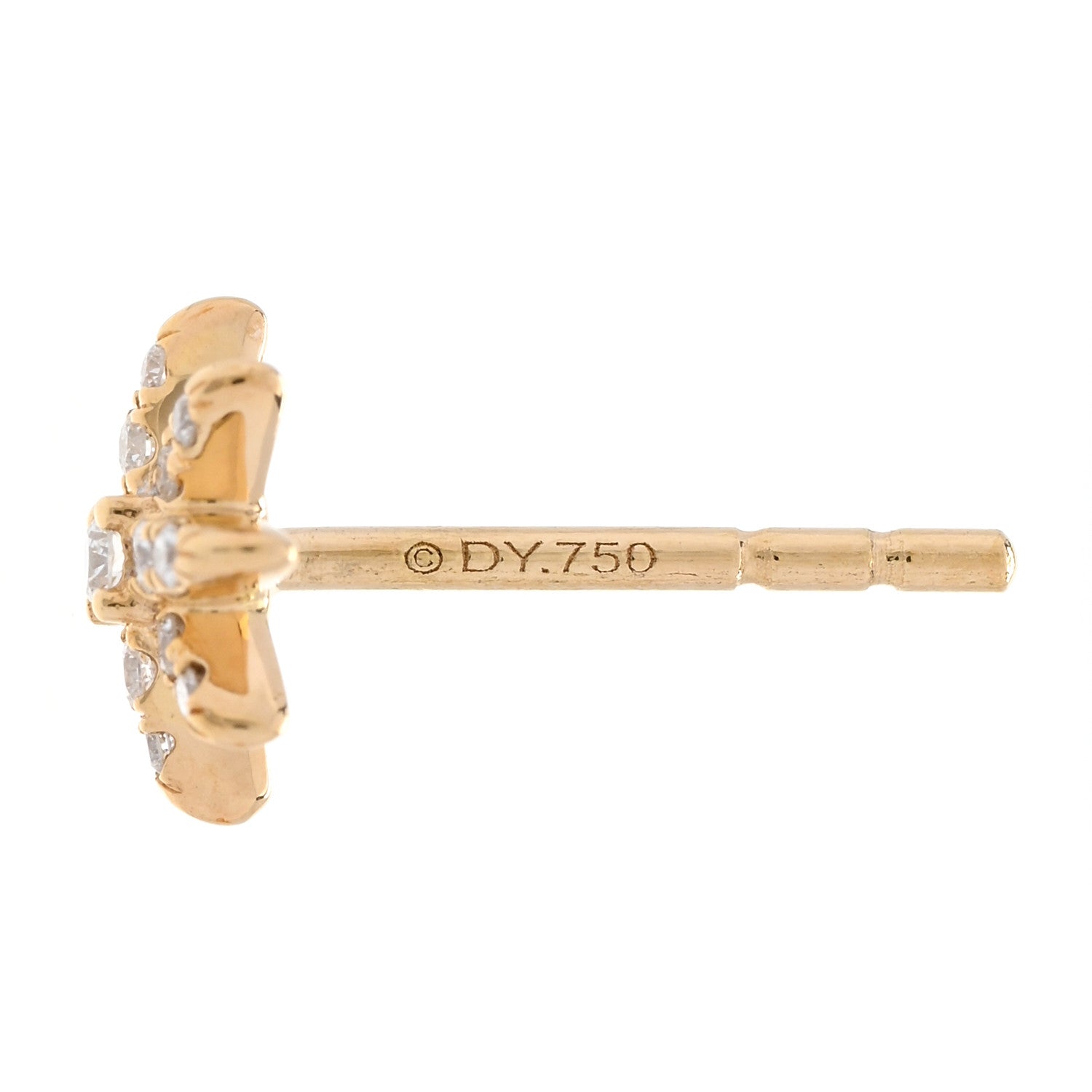 David Yurman 18K Yellow Gold Diamond Petite Starburst Earrings 4 of 5