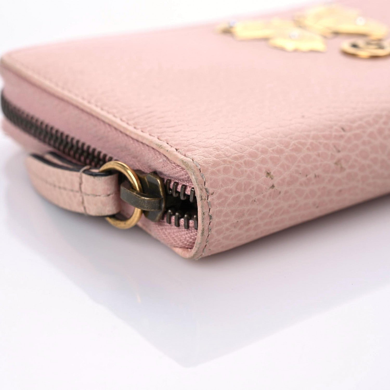 Gucci Calfskin Butterfly Farfalla Zip Around Wallet Perfect Pink 7 of 21