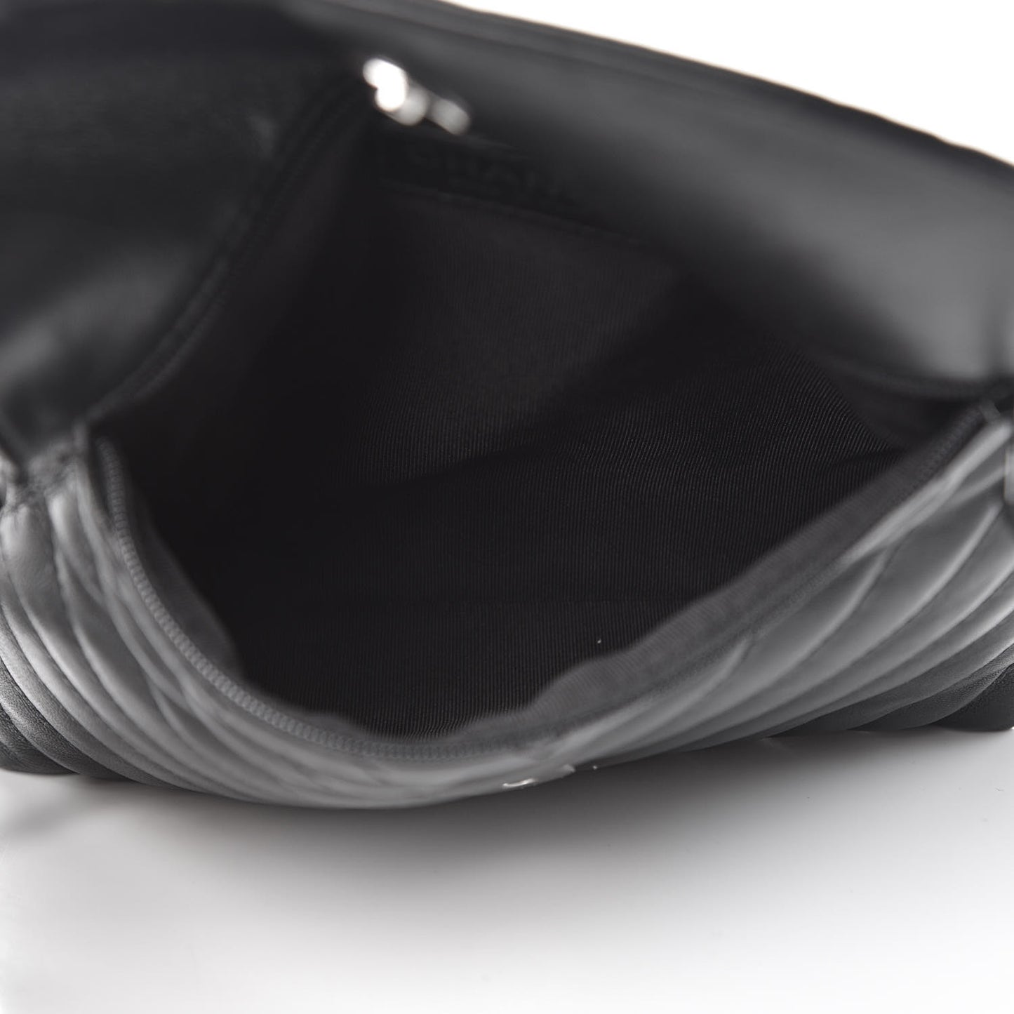 Calfskin Chevron Waist Belt Bag Black