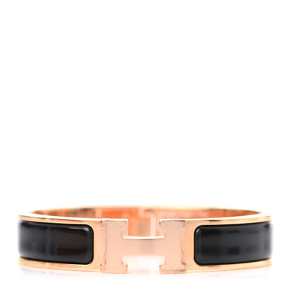 Hermes Enamel Narrow Clic Clac H Bracelet PM Black 1 of 8