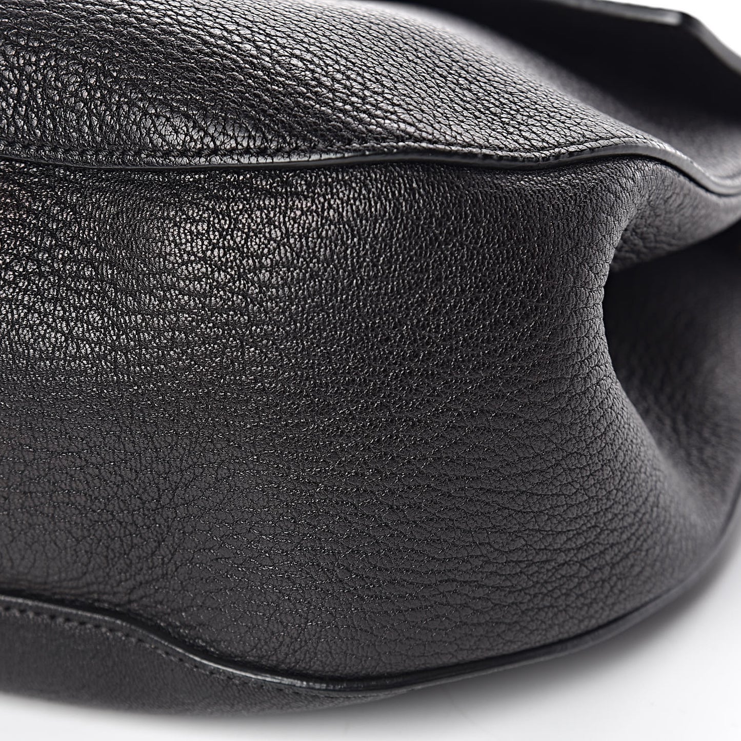 Grained Lambskin Large Drew Shoulder Bag Black