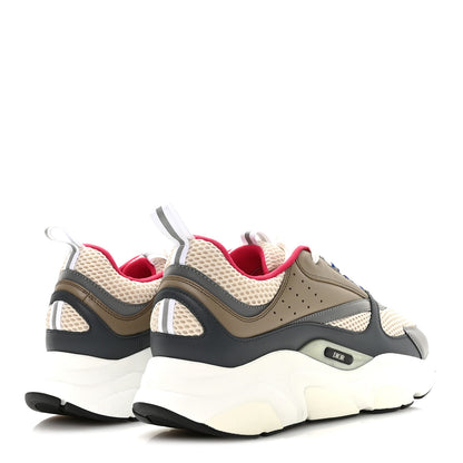 Christian Dior Technical Mesh Calfskin Mens B22 Sneakers 43 Beige Deep Grey Brown 5 of 8