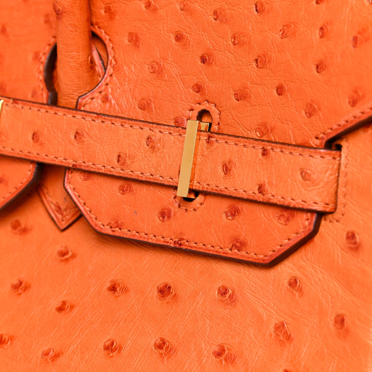 Hermes Ostrich Birkin 35 Orange 29 of 35