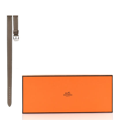 Hermes Swift Heure H Hour Mini 17mm Watch Double Tour Strap Etoupe 8 of 8