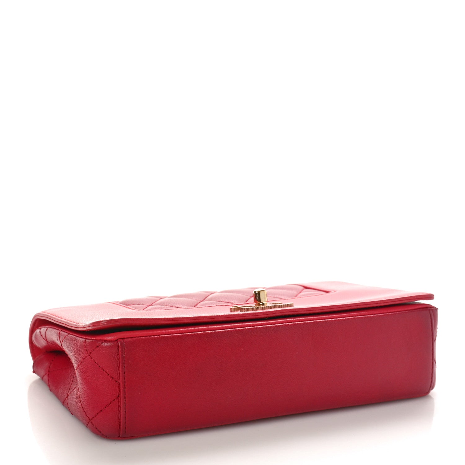 Chanel Sheepskin Quilted Medium Vintage Mademoiselle Flap Red 4 of 9