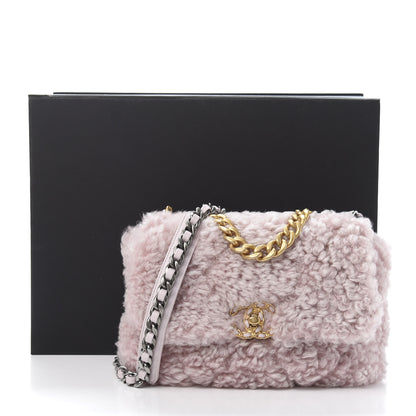 Chanel Shearling Sheepskin Medium 19 Flap Light Pink 12 of 12