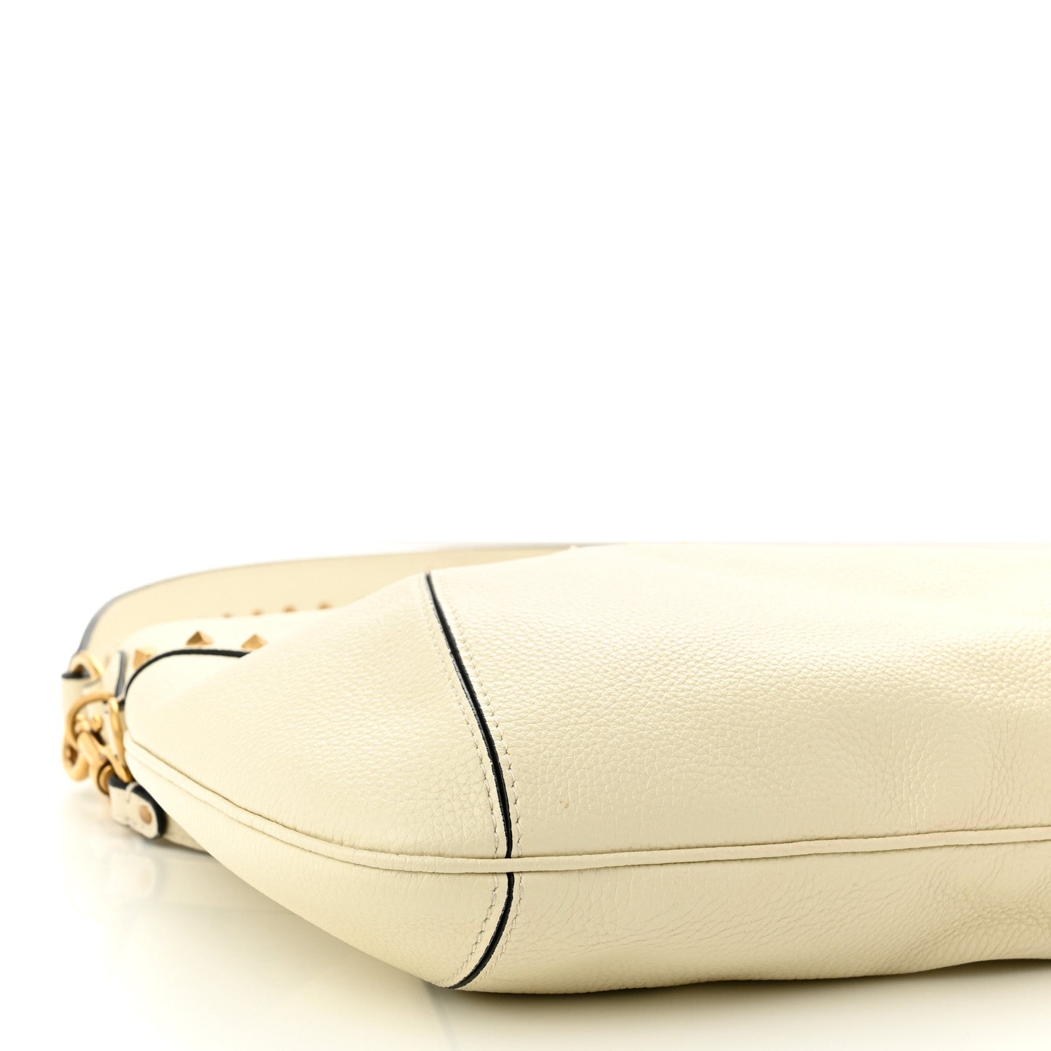 Valentino Garavani Grained Calfskin Medium Twinkle Studs Hobo White 8 of 9