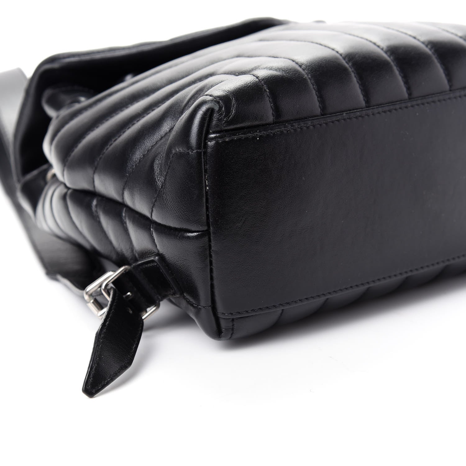 Saint Laurent Calfskin Y Quilted Monogram Small Loulou Backpack Black 5 of 9