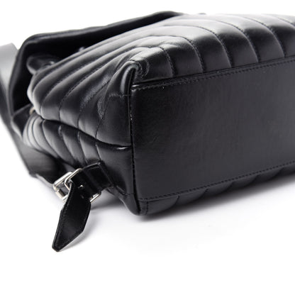 Saint Laurent Calfskin Y Quilted Monogram Small Loulou Backpack Black 5 of 9