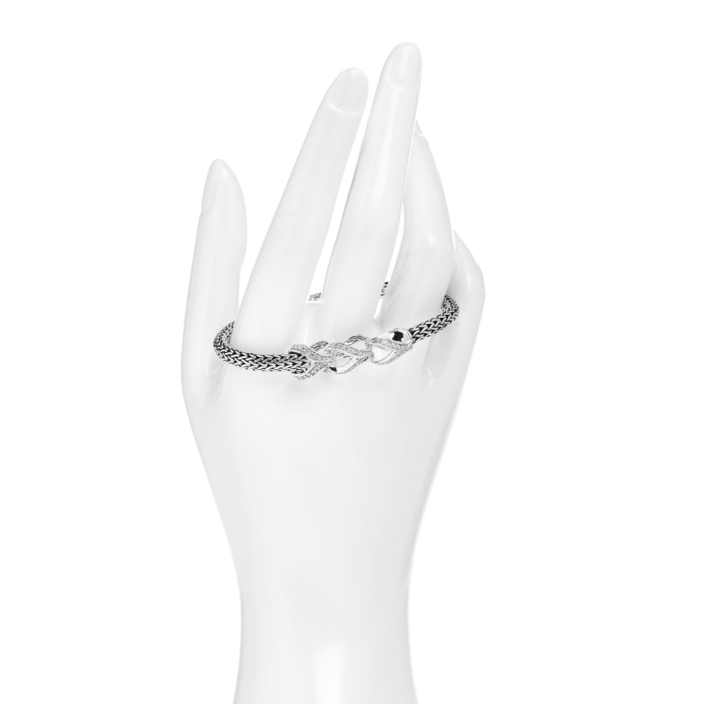 Sterling Silver Diamond 5mm Asli Pave Station Bracelet