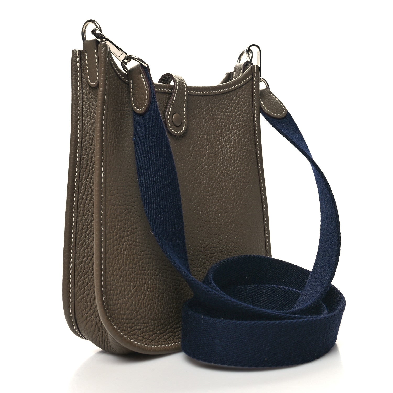 Hermes Taurillon Clemence Amazone Evelyne TPM Etoupe Bleu Indigo 3 of 10