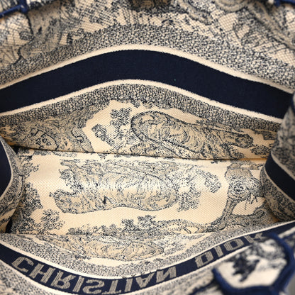 Christian Dior Canvas Embroidered Medium Dioriviera Toile De Jouy Book Tote Blue 5 of 10