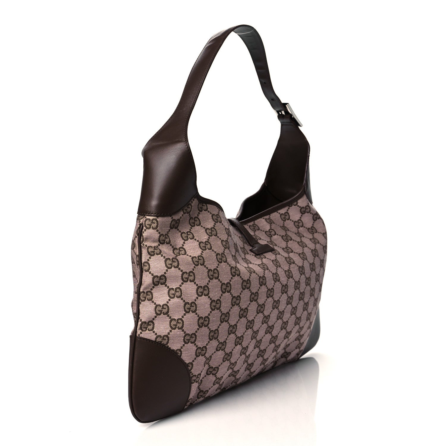 Gucci Monogram Lobster Clasp Jackie O Hobo Brown 3 of 10