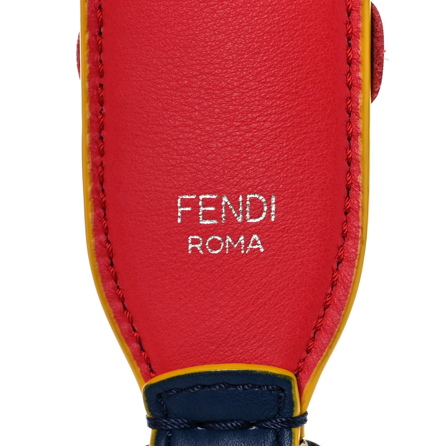 Fendi Vitello Dolce Flowerland Studded Strap You Blue Corallo Multicolor 4 of 4