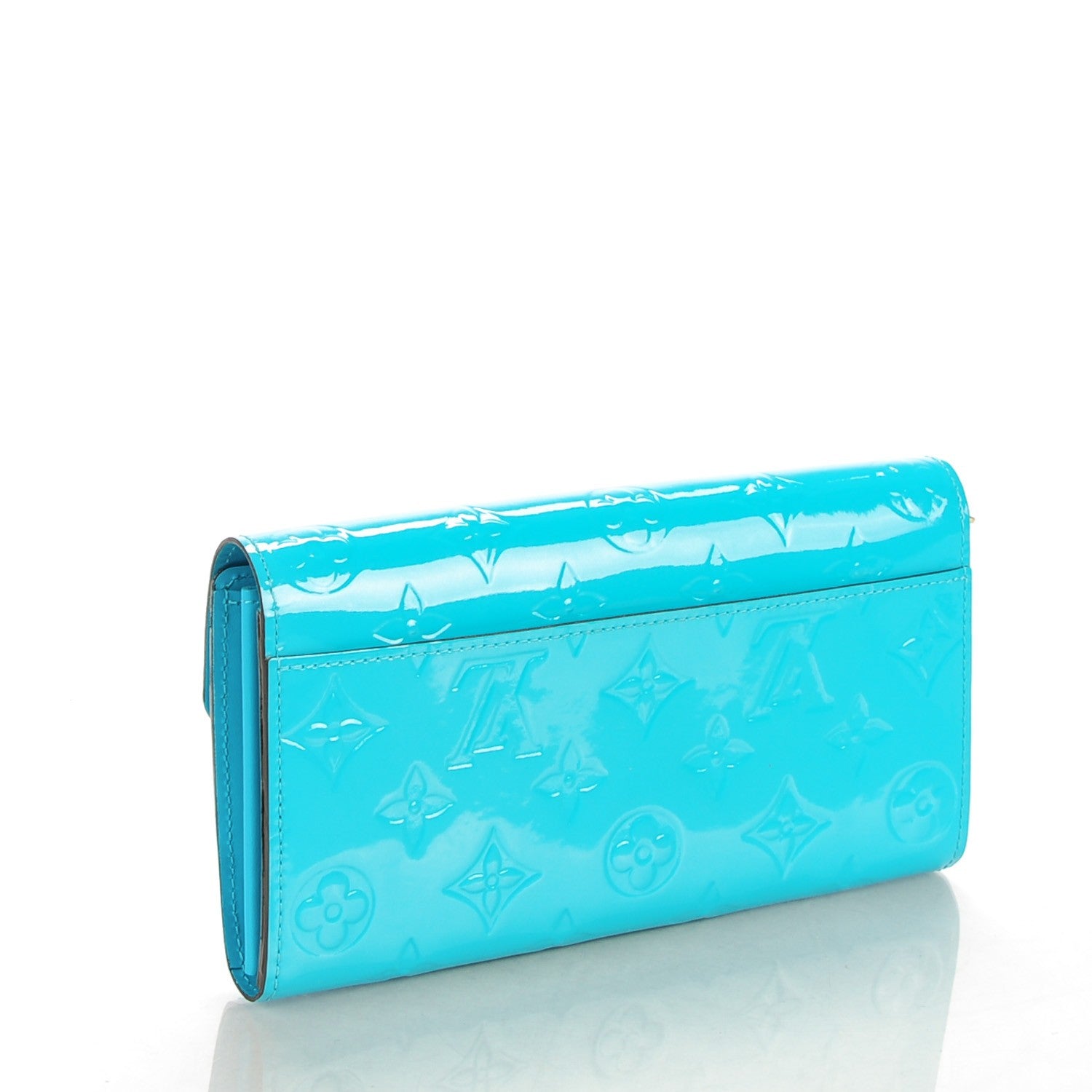 Louis Vuitton Vernis Sarah Wallet NM Turquoise 3 of 7