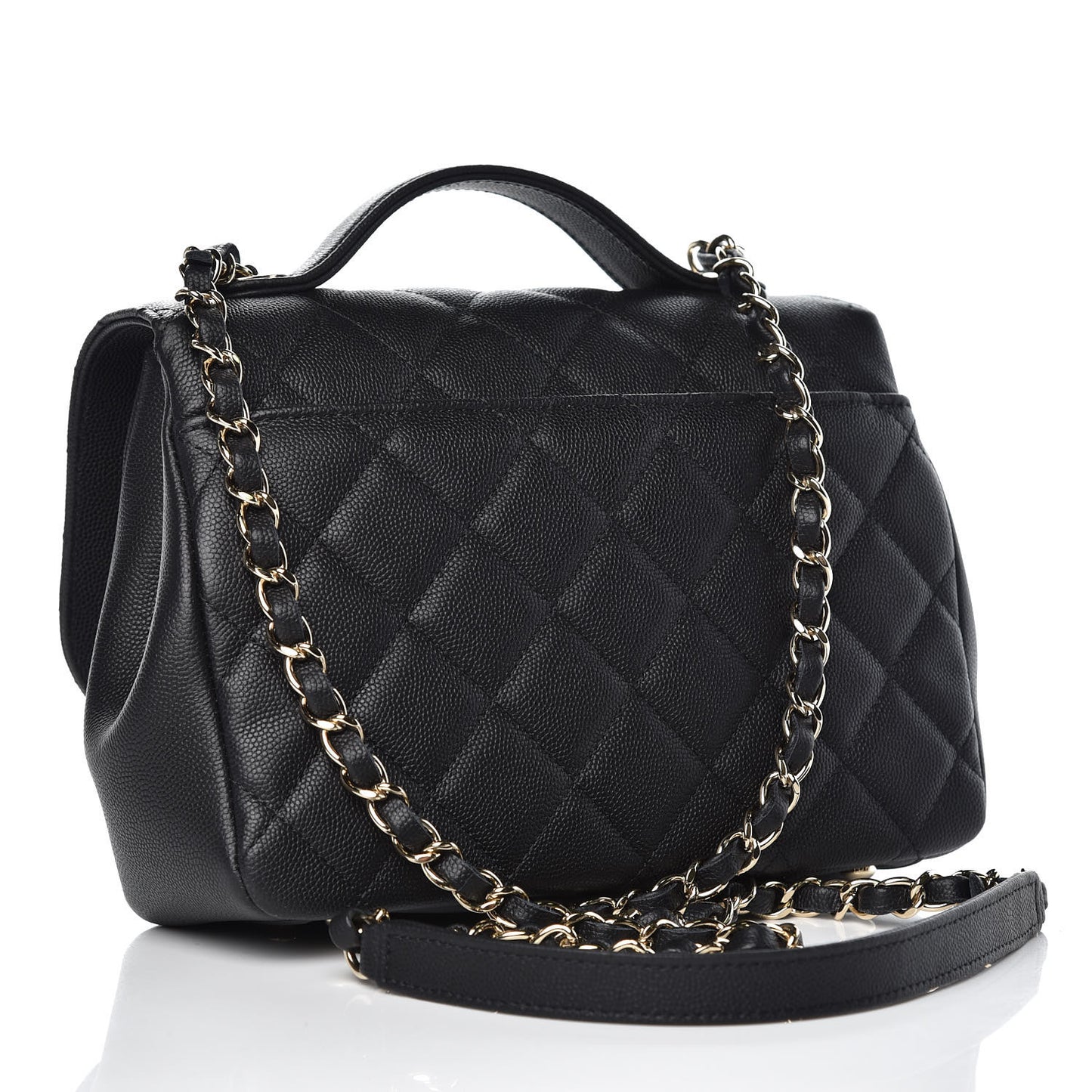 Caviar Quilted Medium Business Affinity Flap Black